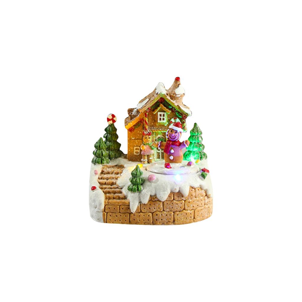 Glowing Gingerbread House With Lights - Animated Christmas Decoration For Indoor Festive Display