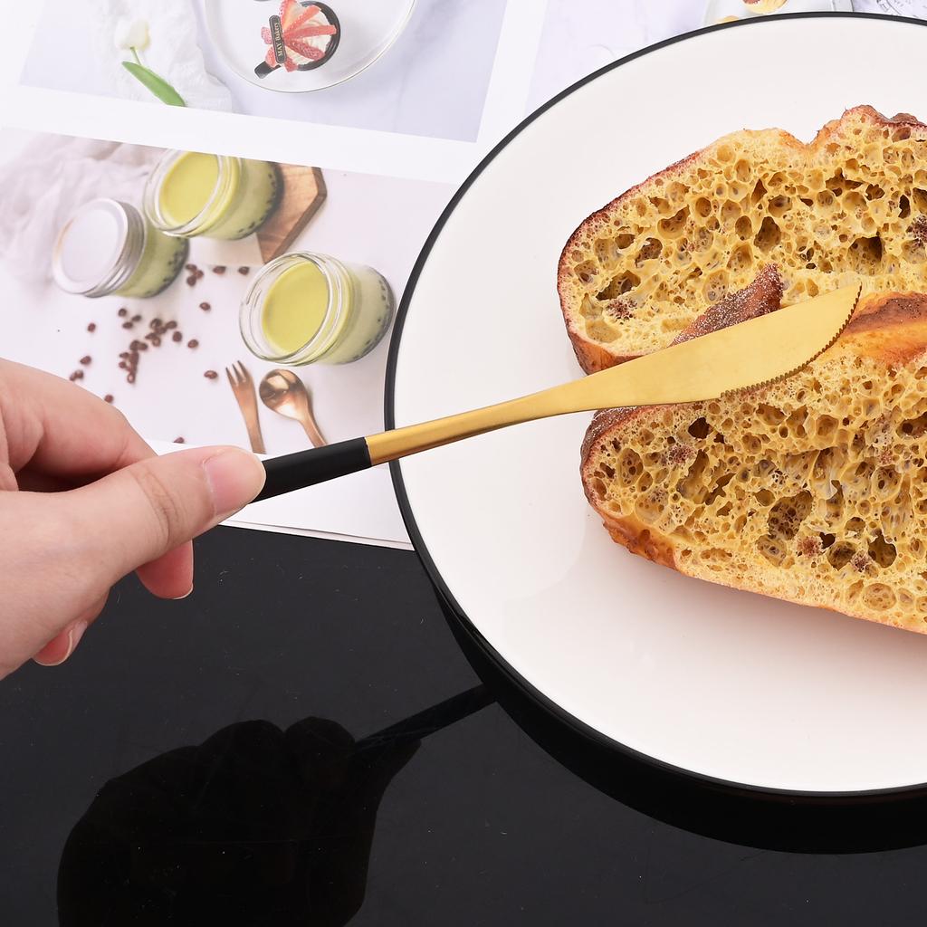 30 шт. черная матовая посуда из нержавеющей стали, нож, вилка для фруктов, ложка, столовые приборы, набор столовых приборов, набор кухонных столовых приборов, сервис на 6 персон