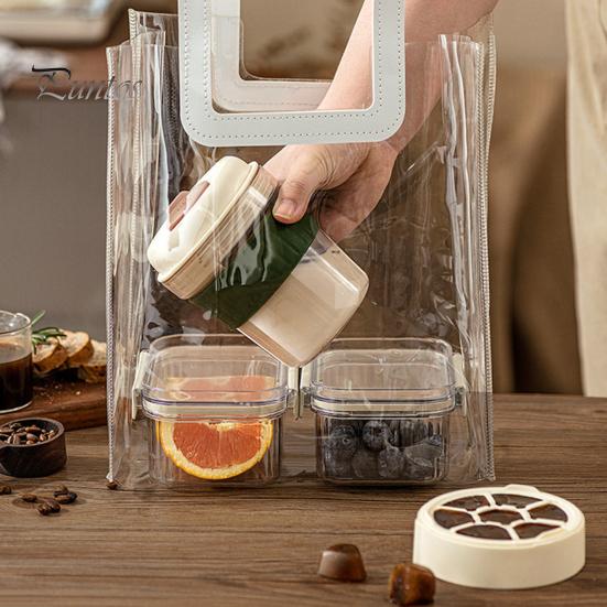 Портативная кофеварка для холодного заваривания с 3 штабелируемыми лотками для льда Бутылка-заварник из тритана без бисфенола А для холодного чая/холодного заваривания Термостойкая дорожная кружка для спортзала