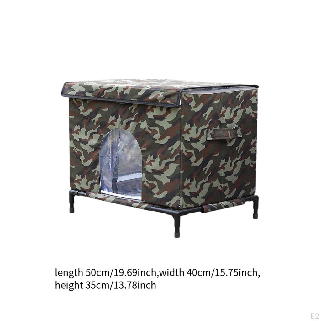 Кошачий домик для уличных кошек, приподнятый, устойчивый к погодным условиям, из ткани Оксфорд, укрытие для бродячих кошек