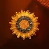 Winning The Championship with Diamond-encrusted Sunflower Brooch, High-end Sunflower Flower Brooch, and Elegant Plant Corsage