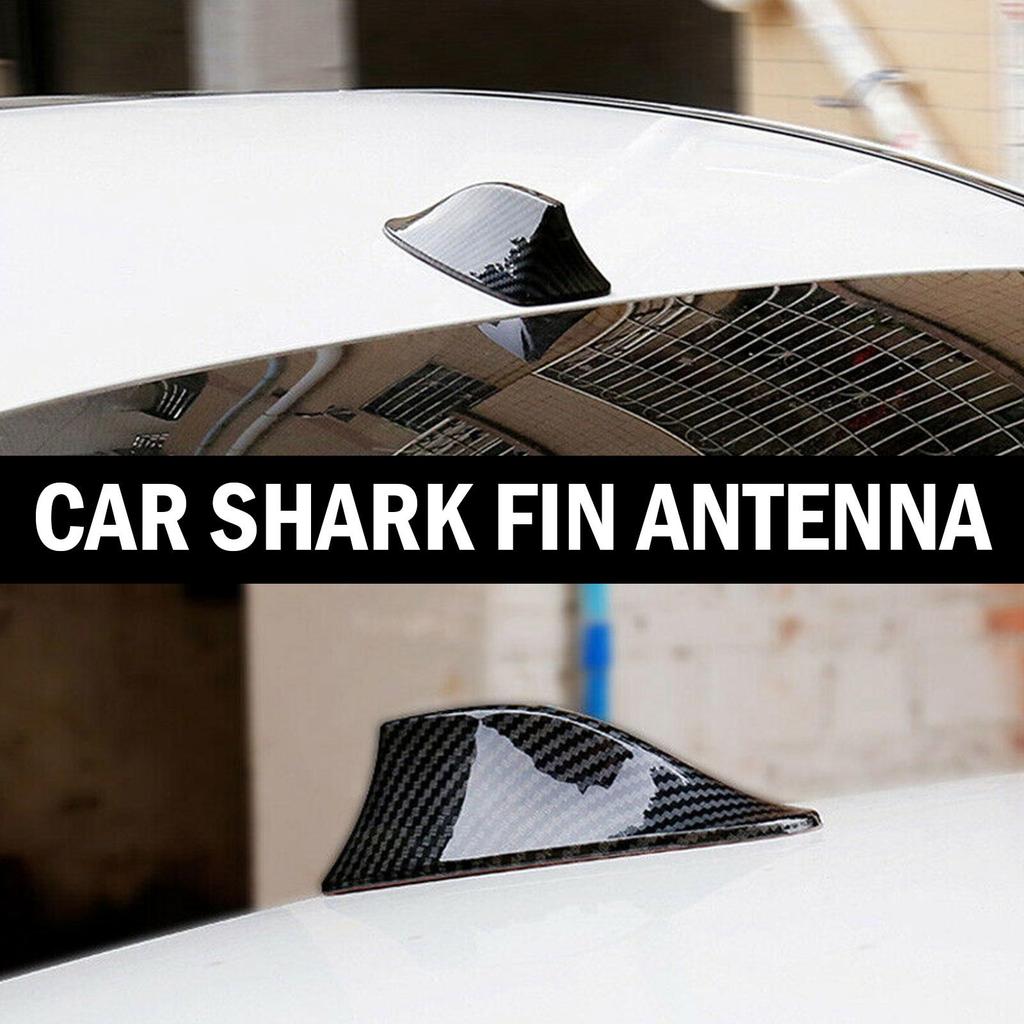 Car Radio Shark Fin Car Shark Antenna Cover Sticker Carbon Antenna Am Base Aerial Signal Fm Style Roof Amplifier Fiber F6t5