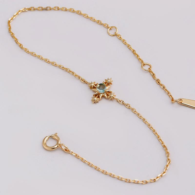 Японские легкие роскошные ювелирные изделия, полый дизайн, круглый апатит S925, серебряный модный браслет в холодном стиле