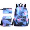 Three-piece Schoolbag 3D Rendering Secondary Processing Heat Transfer Model Large-capacity Spine Protection Student Backpack Backpack Pencil Bag D