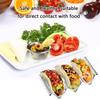 4pcs Practical Stainless Steel Taco Holders Waved Designs Stand Rack for Tacos Burritos and More Dishwasher Safe
