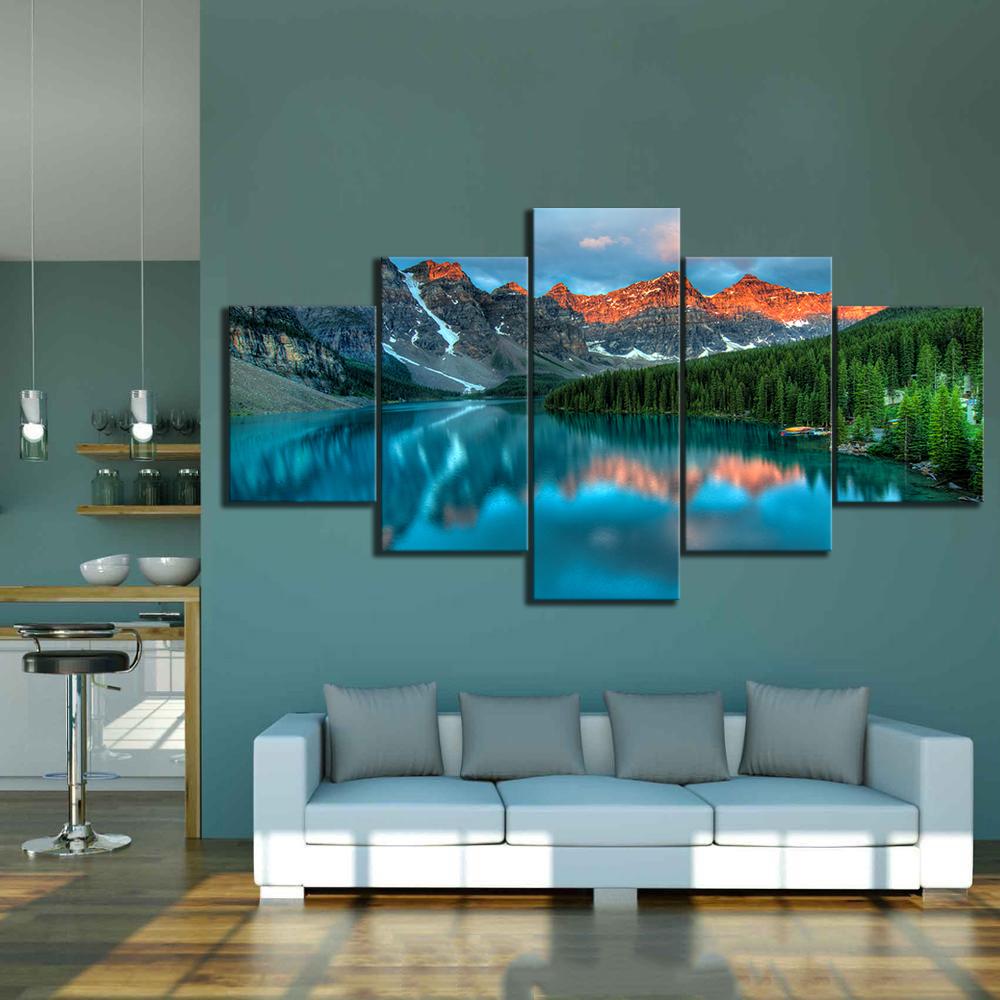 Artwork Wall Art Canvas Painting Canvas 5 Piece Print Painting Painting Modern Picture Poster Landscape Living Room Decor