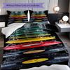 1PC Music, guitar Theme Bedding Quilt Set Quilt Cover Pillowcase Home Decoration Birthday Gift (1 * duvet cover +  2* pillowcase, without core)