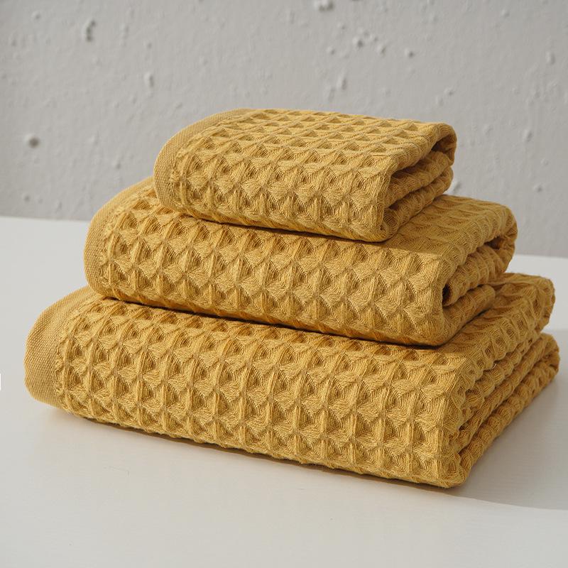 Pure Cotton Waffle Oversized Bath Towel - Super Soft & Absorbent