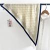 Korean design retro literary blue striped triangle scarf silk scarf summer thin scarf neck accessories small scarf