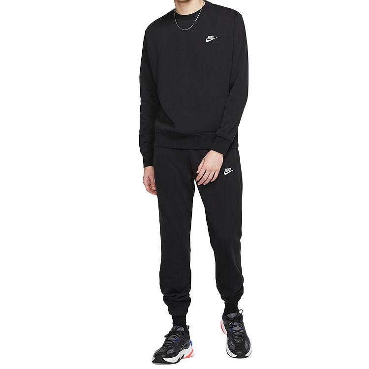Nike Спортивная одежда Club Fleece Crewneck Черная/Белая мужская уличная одежда BV2662-010