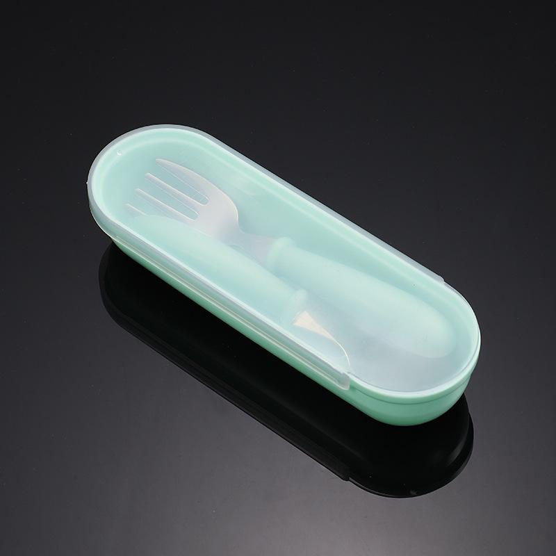 Детский набор столовых приборов из нержавеющей стали 304: Ложка, вилка и коробка — идеальный подарок для младенцев и мам