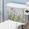 1 Sheet Toilet Sticker Green Plant Wall Sticker Self-Adhesive Floral Decal Removable Wall Art Decal Bathroom Living Room Decor