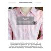 2026 New Women's Embroidered Cotton Shirt, Fashionable and Youthful Striped Long Sleeve Blouse
