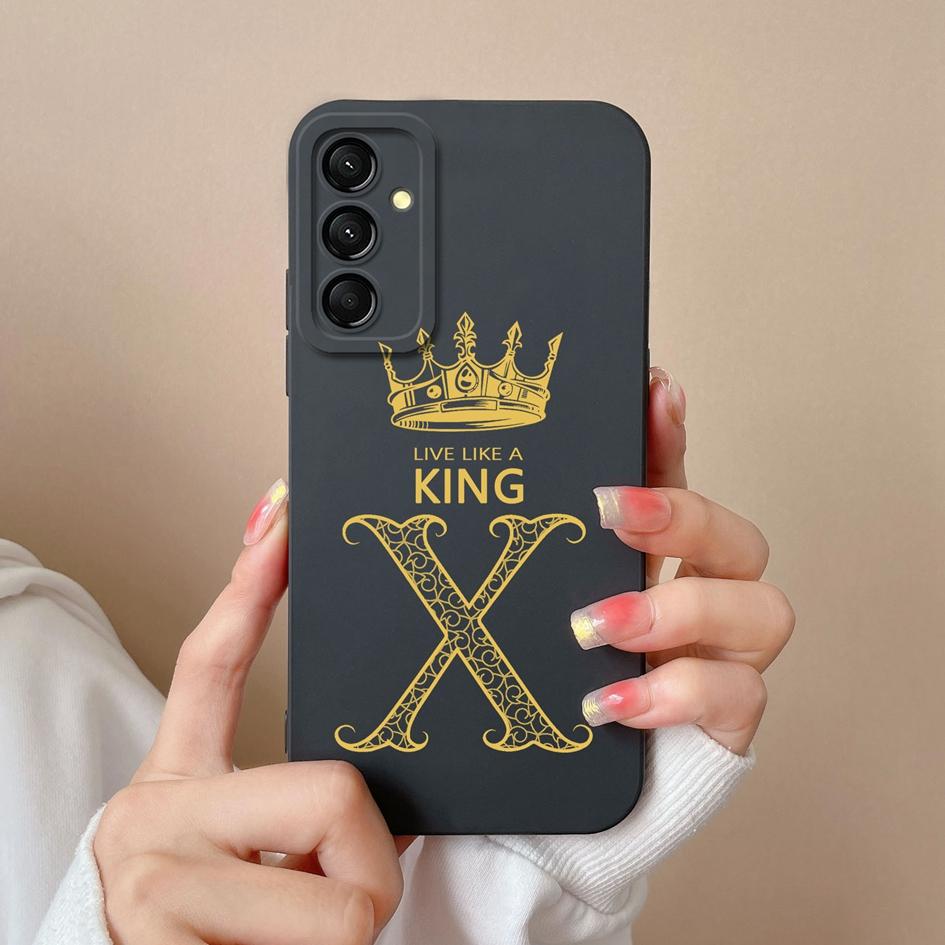 Популярная задняя крышка с буквами короны для Samsung Galaxy A06 A16 C55 M55 M35 5G S24 FE, защитный бампер, мягкие жидкие силиконовые чехлы для Samsung Shell