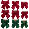 New Flannel Christmas Bow Tie Red Green Handcrafted Christmas Tree Decorations Wreath Bow Holiday Decoration