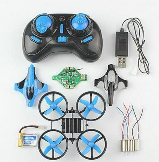 Мини-дрон JJRC H36 с дистанционным управлением: Квадрокоптер с оригинальным мотором, пропеллером и аксессуарами для рамы