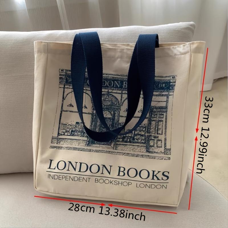 Женские холщовые сумки через плечо Сумка на плечо с принтом LD Books Женская повседневная сумка-тоут Женская сумка Ручная сумка Сумка для покупок Студенческие школьные сумки