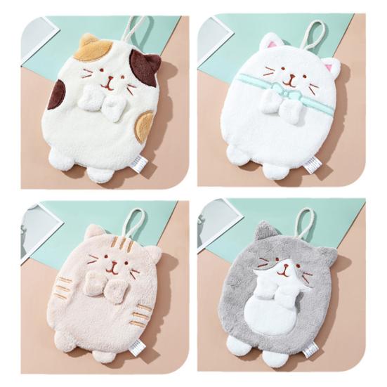 Полотенце для рук в ванной комнате, не линяет, сухое, толстое, с милым мультяшным котом, декор для чистки, кухонный инструмент ARI