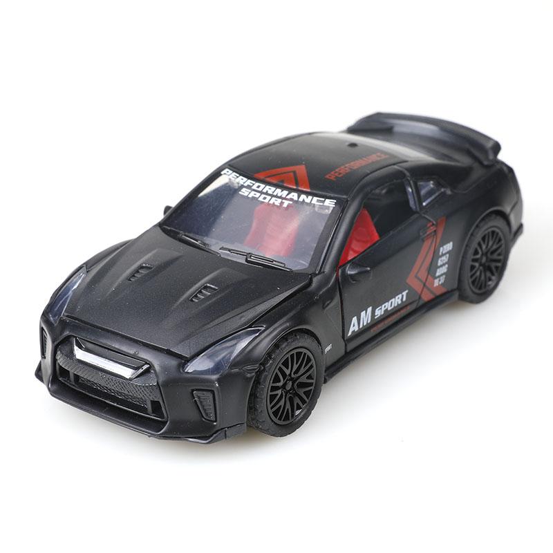 (Упакованный) Реплика супергоночного автомобиля GTR в масштабе 1/36, литая игрушка, металлическая литая, игрушка для мальчика, функция оттяжки, лучший подарок на день рождения.