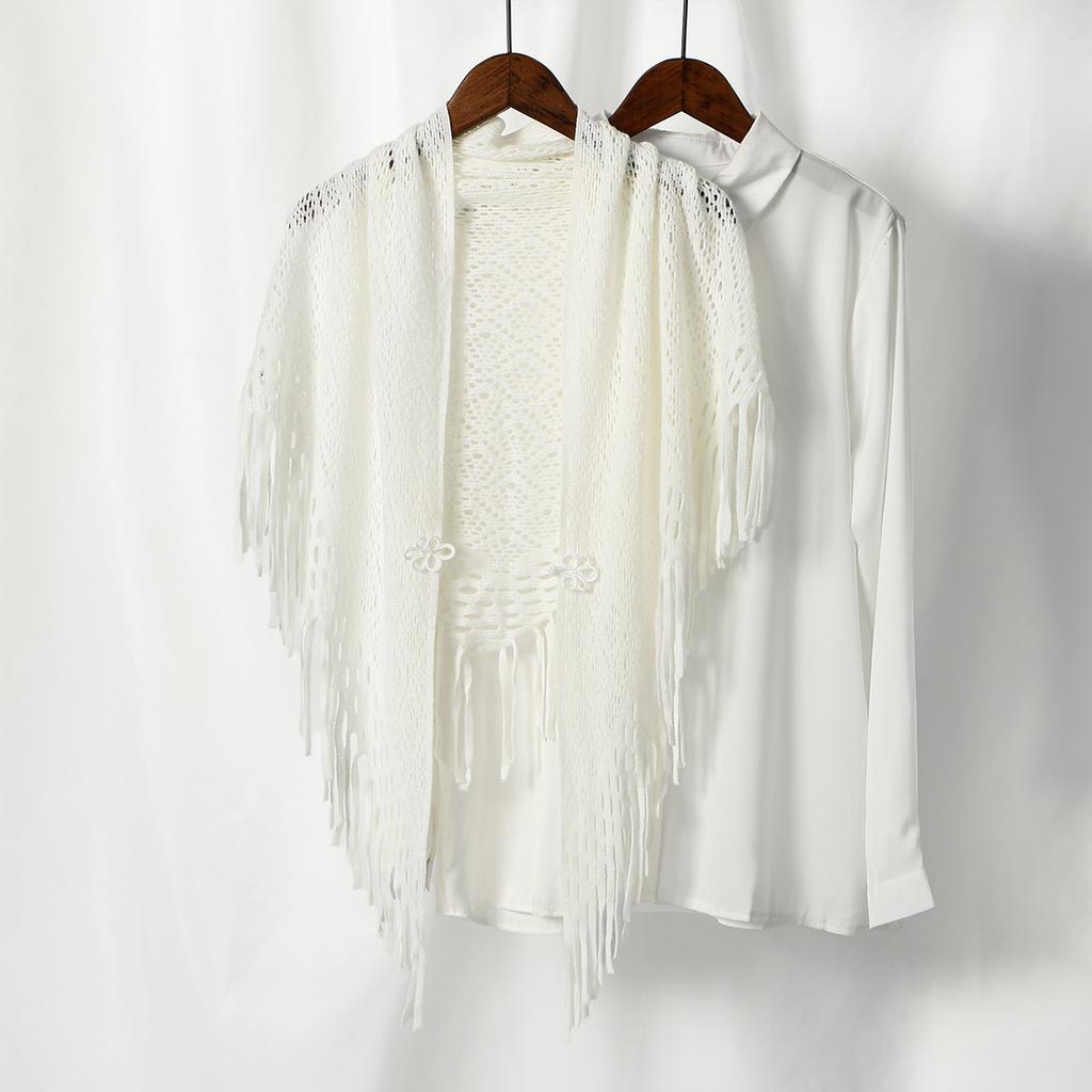 Новые вязаные хлопковые шали с кисточками, треугольный шарф, женские мягкие высококачественные накидки, дорожный пляжный кейп, женские ажурные модные шарфы