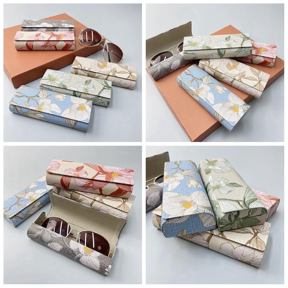 PU Leather Printing Glasses Case Flower Eyeglasses Holder Simple Printed PU Sunglasses Box Daily
