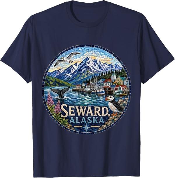 Seward, AK Alaska, USA, Glaciers, Whales, Puffins, Halibut T-Shirt