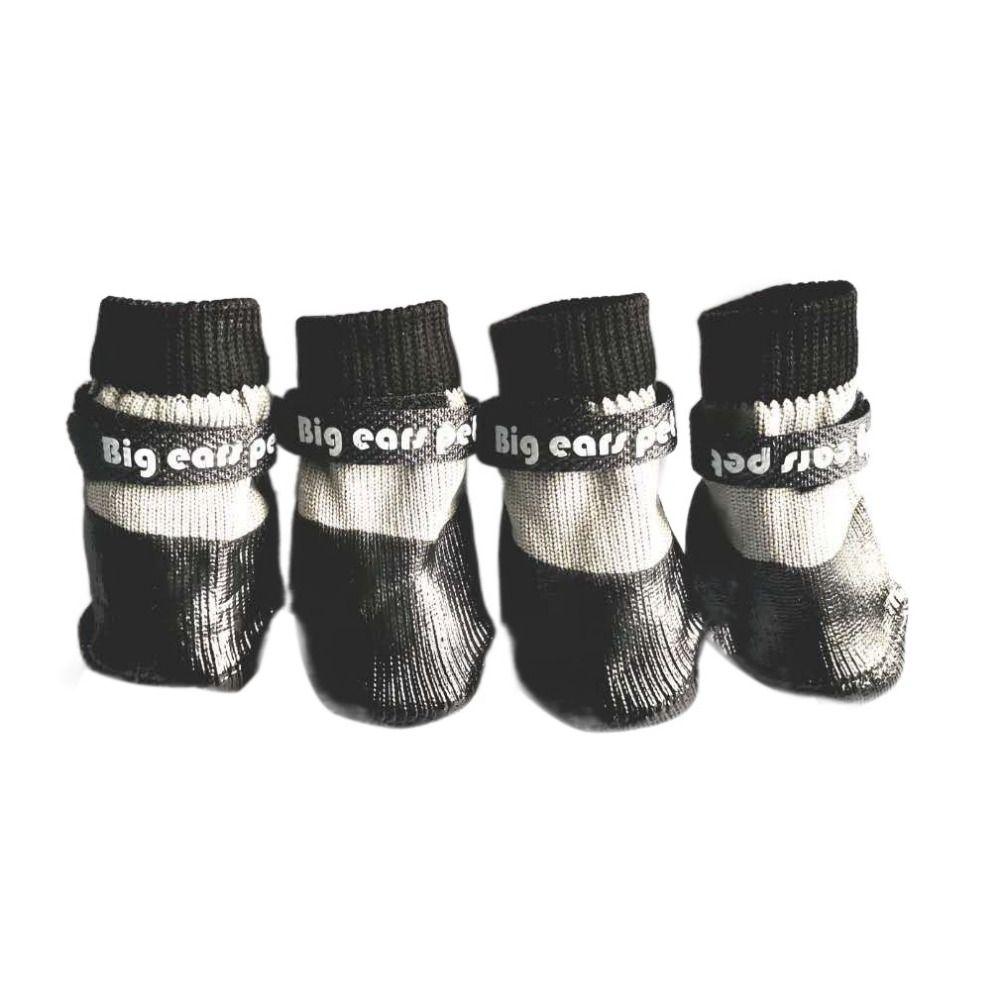 4pcs/set Warm Waterproof Puppy Socks Shoes Non-slip Puppy Scratch-proof Foot Covers Spring