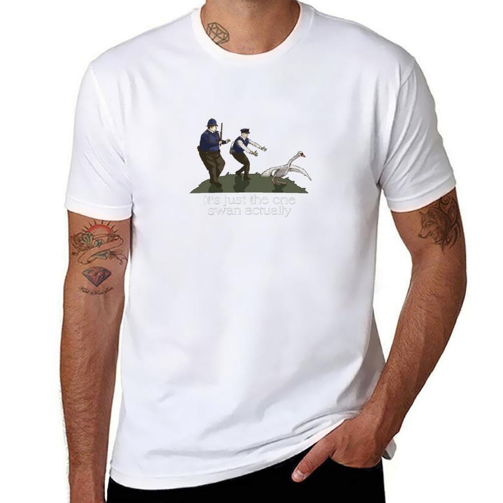 Hot Fuzz Quote Danny Butterunisex Swan Tshirt Running Perforunisexce Short Sleeve Tee