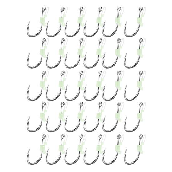 3/10/20/30Pcs Luminous Live Shrimp Fixing Hook Heavy Duty Metal Barbed Fishhook Freshwater Saltwater Catfish Bass Fishing Hook Fishing Accessories