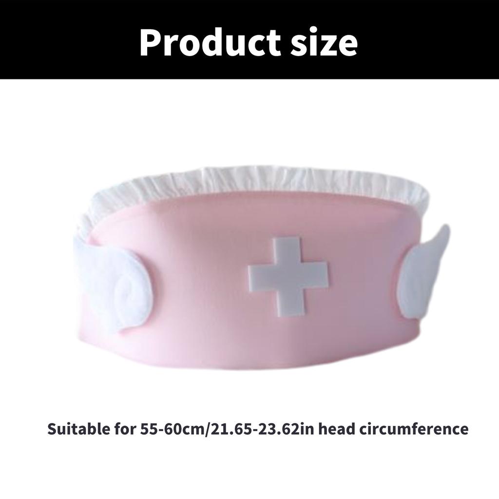 Adult Nurse Hat with Angel Wings Decoration Nursing Hat Costume Accesories Halloween Role Play Party for Women