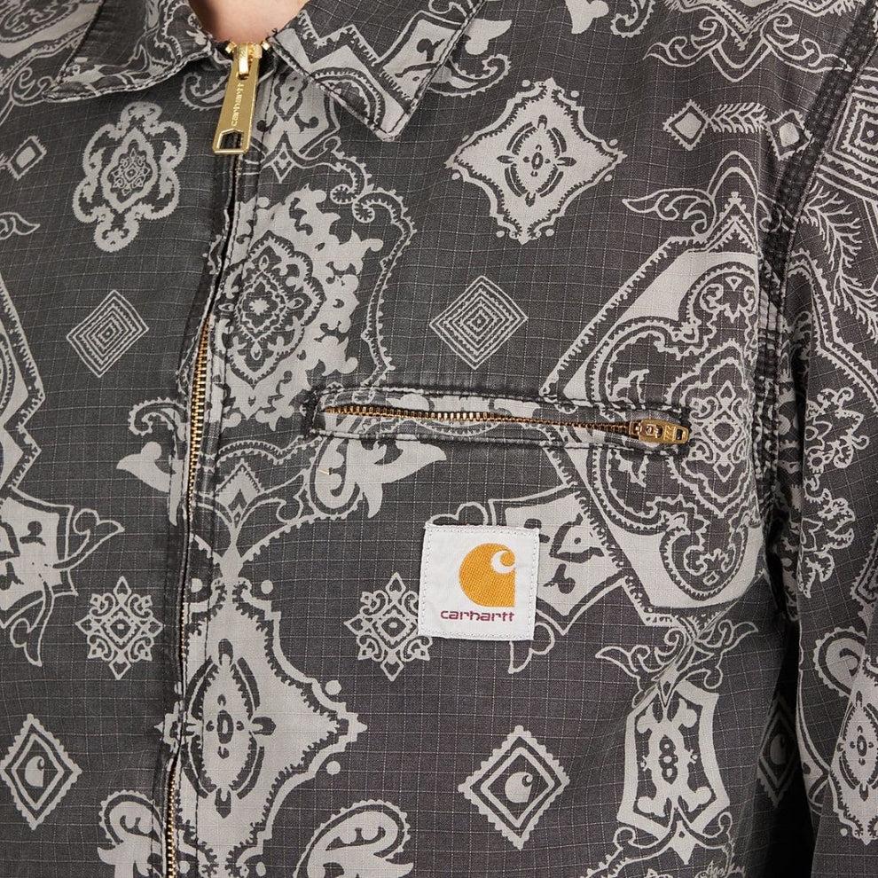 Carhartt WIP FW22 Куртка Detroit Классический узор Полный принт Куртка Detroit Мужская Куртка Черный I030763-0Y1-60