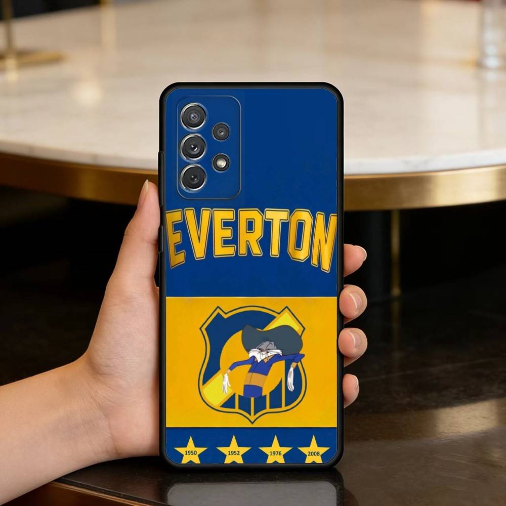 E-Everton de V-Vina del Mar Мягкий Силиконовый Черный Чехол для Телефона Для Samsung Galaxy A73,A72,A71,A70,A53,A52,A51