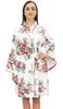 Bimba Women's Full Sleeve Kimono Robe With Belt Floral Print Cover Up