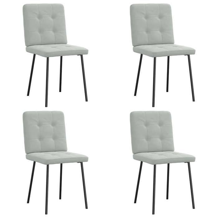 VidaXL Dining Chairs Set of 4 Light Grey Velvet 3315157