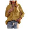 Women's  And Winter Loose Corduroy Lapel Double Pockets Long-Sleeved Shirt Jacket