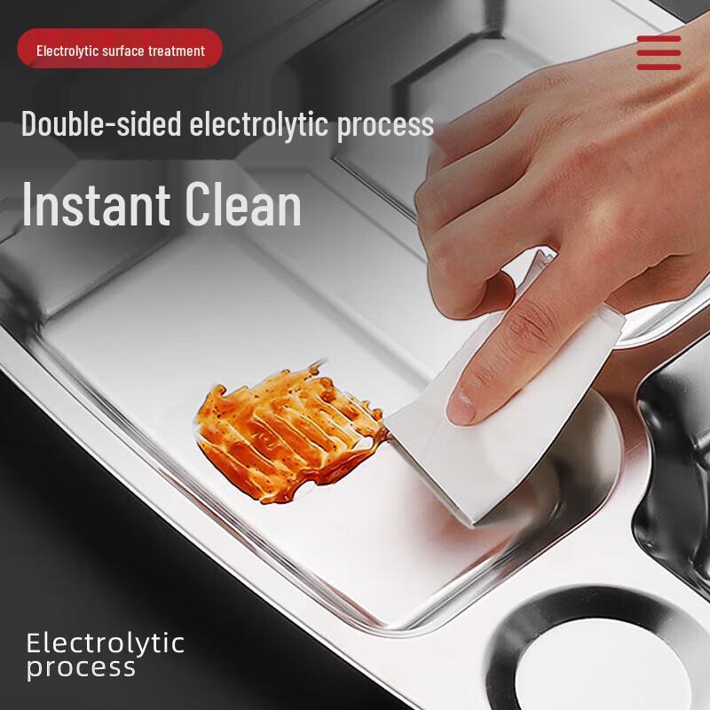 Chahua Stainless Steel Divided Lunch Tray