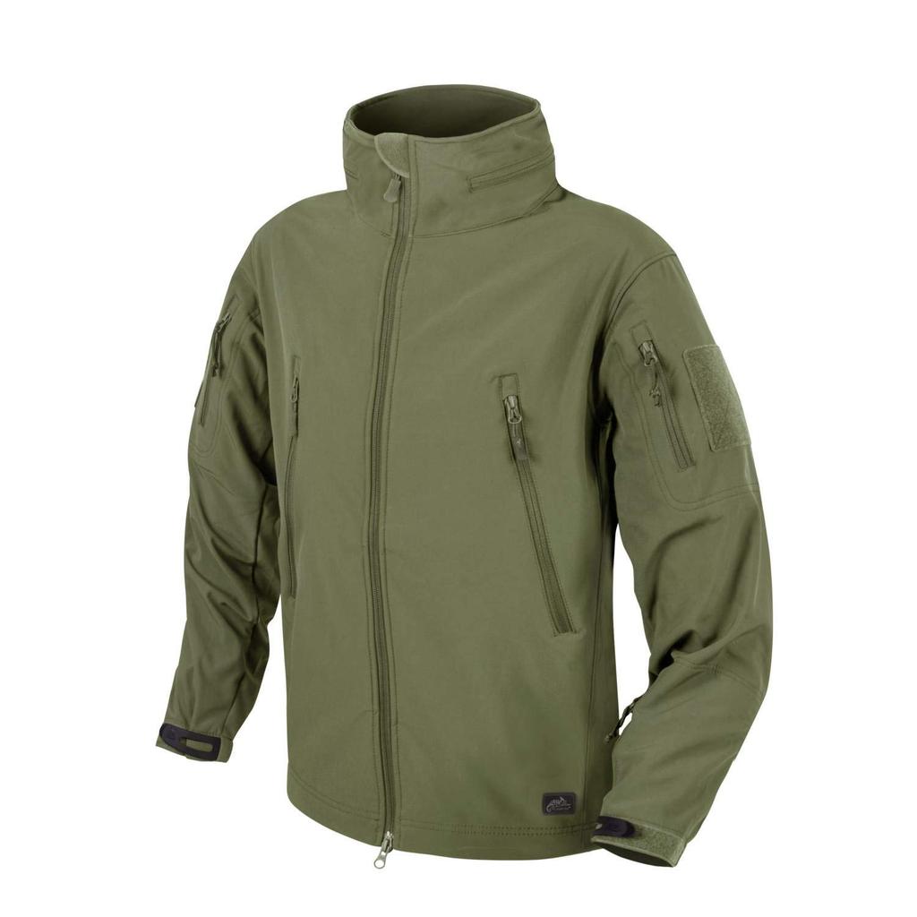 Gunfighter Soft Shell Jacket Olive Camping HELIKON-TEX Men's (JP, Alphabet, XL, Green) - Military, Tactical, Motorcycle, Biker, Outdoor,