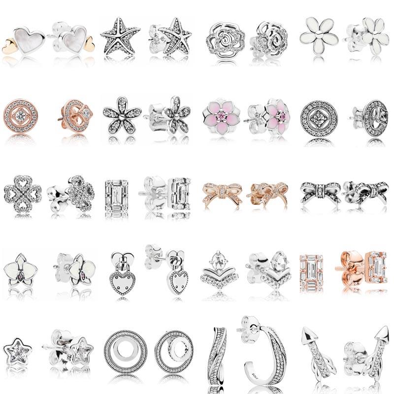 Винтажные серьги Allure Forever Circle Signature из стерлингового серебра 925 пробы с кристаллами и кристаллами для женщин, модные украшения