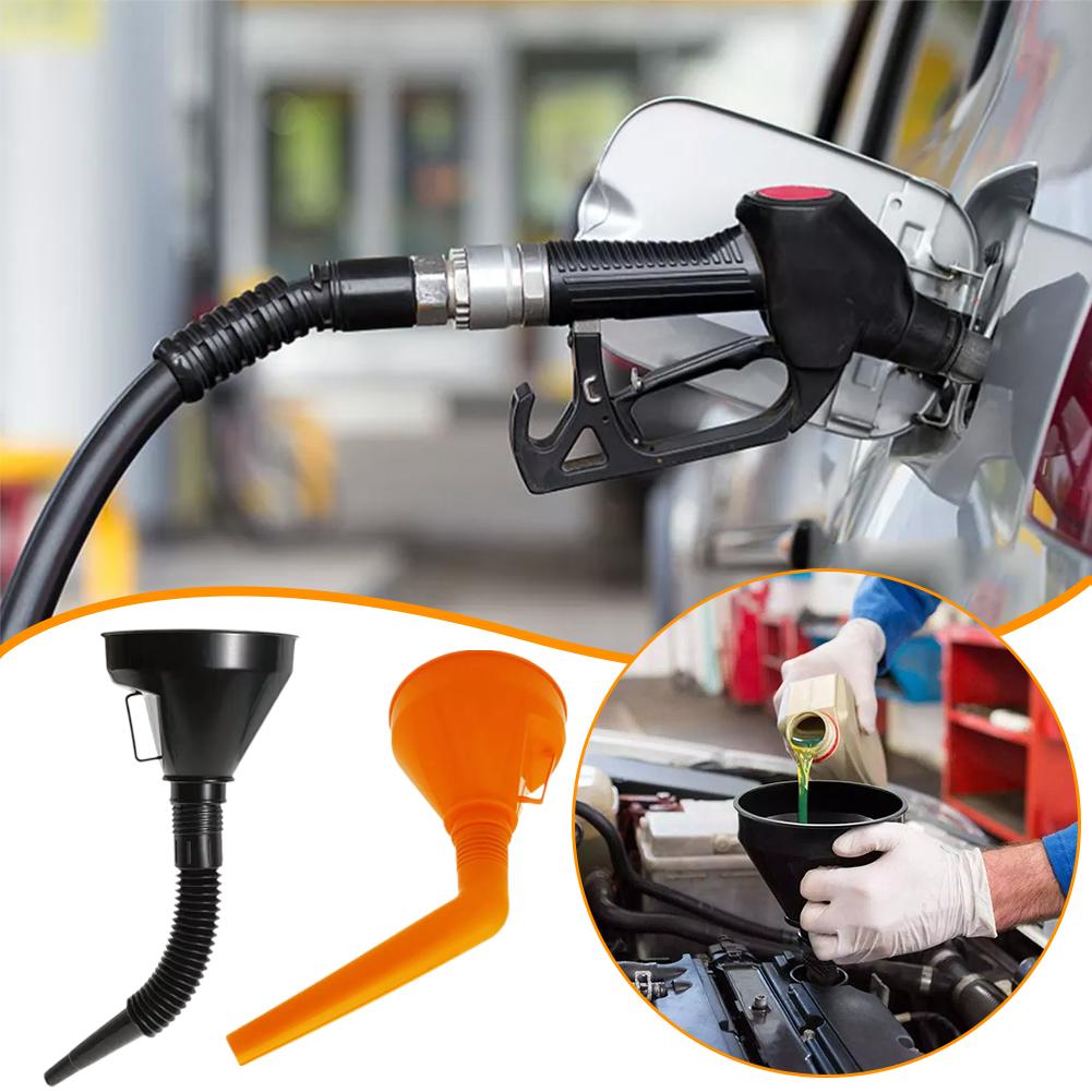 Car And Motorcycle Fuel Funnel, Oil Pouring Device Plastic Nozzle Filter Oil Long Leakage Extended Household Screen V8Q3