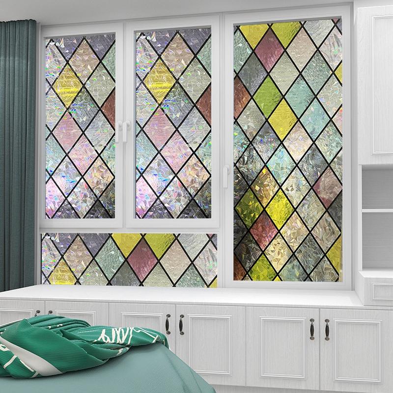 Наклейки для защиты окон, пленка для стекол в ванной, статические наклейки, неклеящаяся тонирующая пленка, декоративная окраска для дома