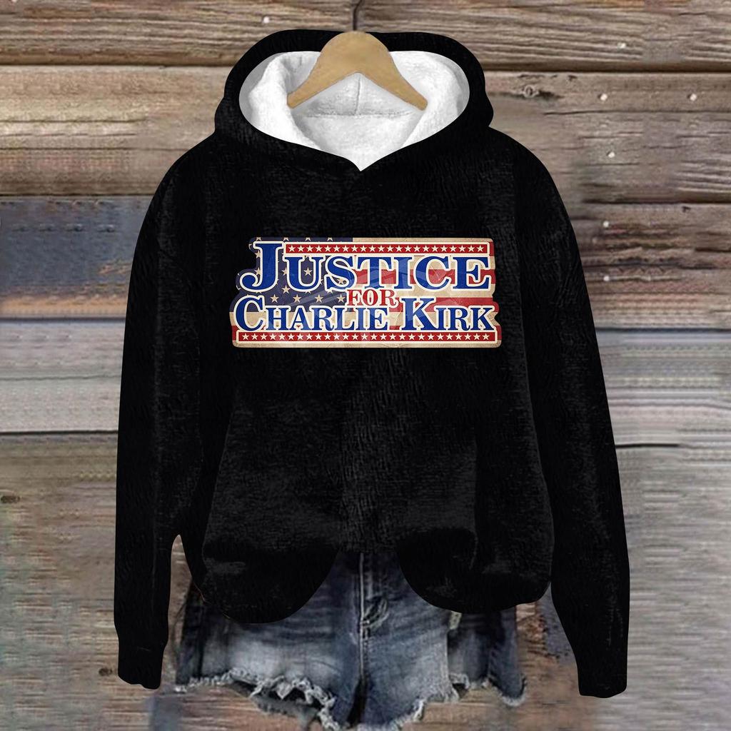 Ladies Fashion Casual Long Sleeve Printed Round Neck Hoodie Pullover Top