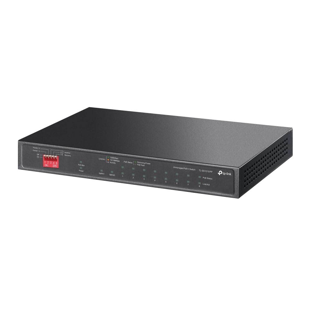Гигабитный настольный коммутатор с портами UN 1 шт. TP-LINK 10-портовый PoE+6 и PoE++2 TL-SG1210PP