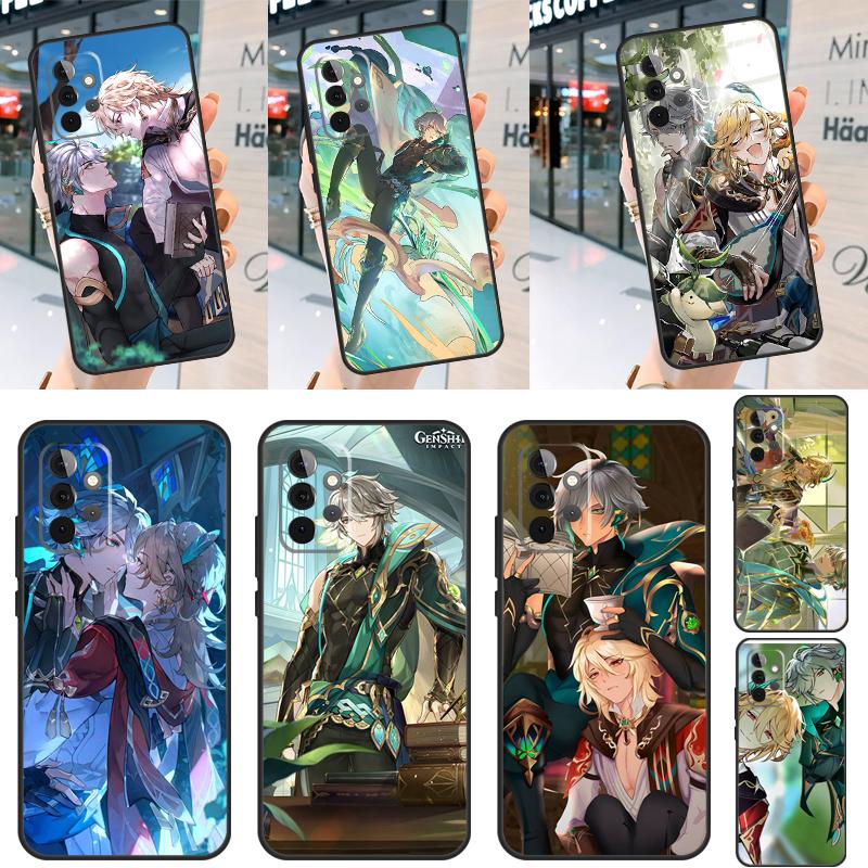 Чехол Genshin Impact Аль-Хайсам Кавех для Samsung Galaxy A24 A34 A54 A33 A53 A73 A22 A32 A52 A51 A71 A52S A12 A13 A14