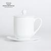 Белая фарфоровая офисная кружка большого объема с крышкой и блюдцем Hong Guanyao
