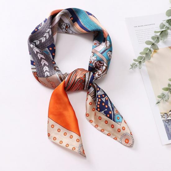 70 * 70 Four Seasons Available New Women'S Small Square Scarf, High Grade Letter Printed Scarf, Professional Scarf, Satin Scarf