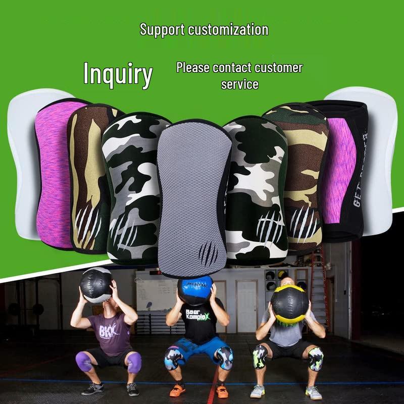 7-миллиметровые неопреновые компрессионные наколенники для тяжелой атлетики и приседаний - Защитное снаряжение для фитнеса