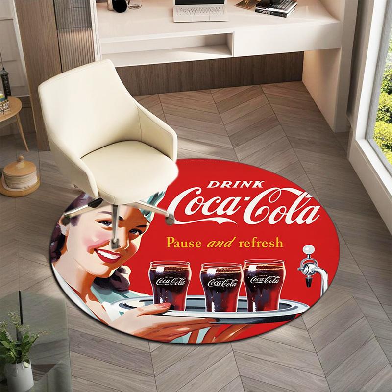 Christmas Gift Halloween Theme Bear Truck Coca Cola Round Carpet Soft Home Decoration Corridor Table and Chair Anti slip Outdoor Floor Mat Carpet H18
