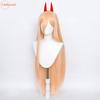 Высококачественный парик Макима Power Wigs, 100 см, розово-оранжевый, термостойкий синтетический волос, парик для косплея аниме + сетка для парика