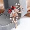 Luxury Temperament Zircon Flower Brooches For Women Girls  Versatile Shiny Corsage Wedding Clothing Accessories Gifts