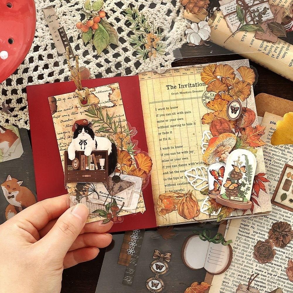 20 листов Винтажная книга наклеек Природа Эстетика Цветочная Растительная Книга наклеек Декорация